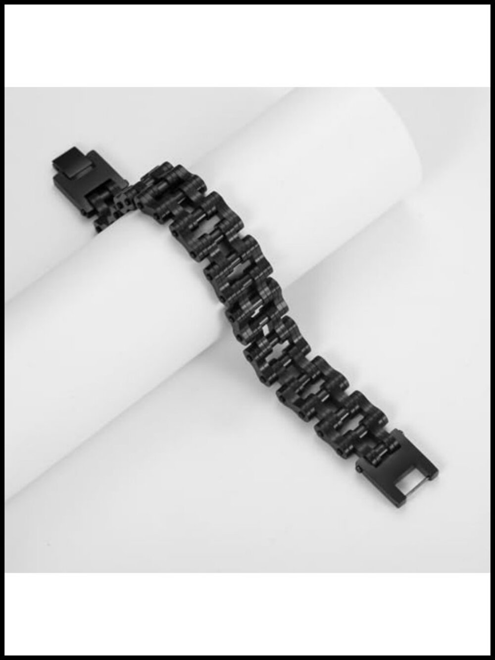 Stainless Steel Men's Bracelet 14K Gold Plated Motorcycle Chain Design - Picture 4 of 6